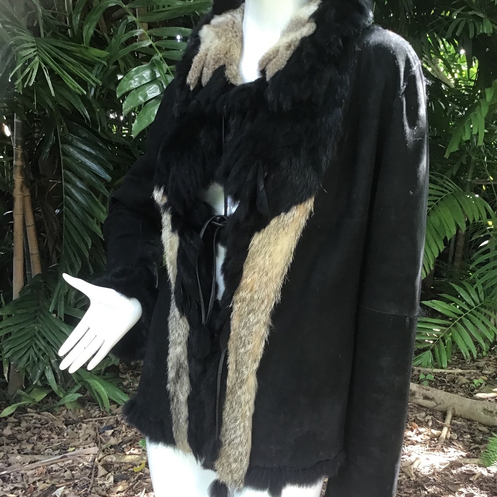 Italian suede and fur Jacket - Picture 13 of 14